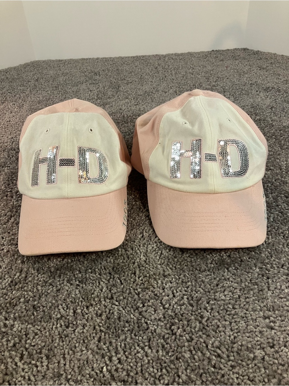 Harley Davidson H-D Pink White Womens Hat OS Lot (2)